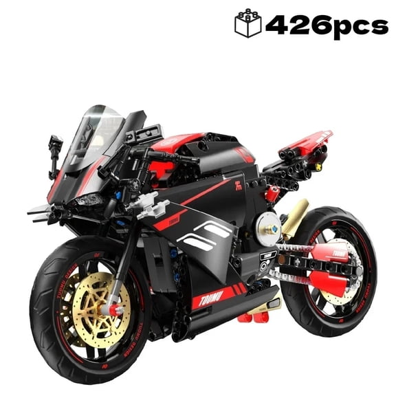 Technical 1:5 Scale V4 Motorcycle Building Blocks Set Creative Style Assembly Bricks Educational Gift for Boys Girls