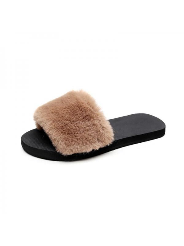 Faux Fur Slipper Shoes Womens Shoes Slippers Furry Slide for Women,Gift for Her 