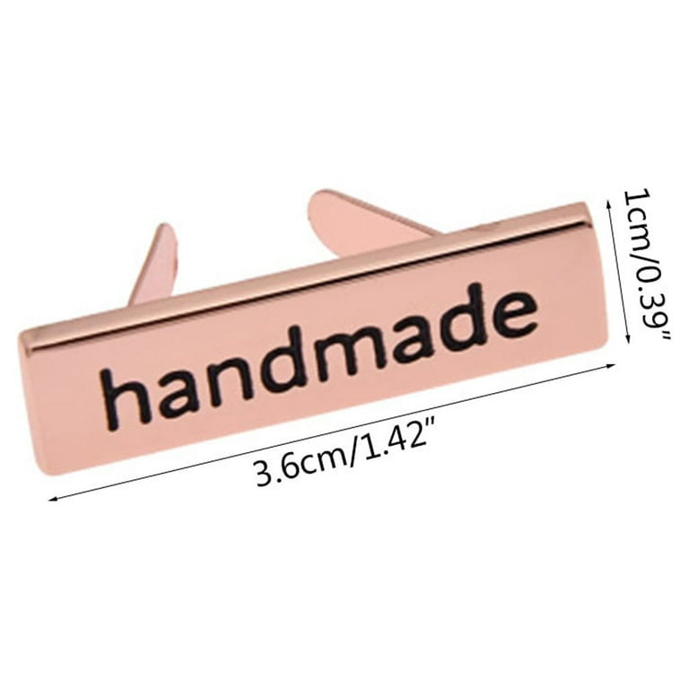 10Pcs Handmade Metal Label Tags For Clothes Jeans Shoes Bag Rectangle DIY  Sew^EN