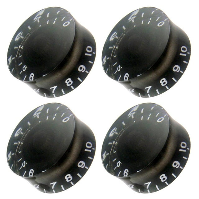 Perilla de control de bajos Hugo 4 piezas para guitarra eléctrica Negro