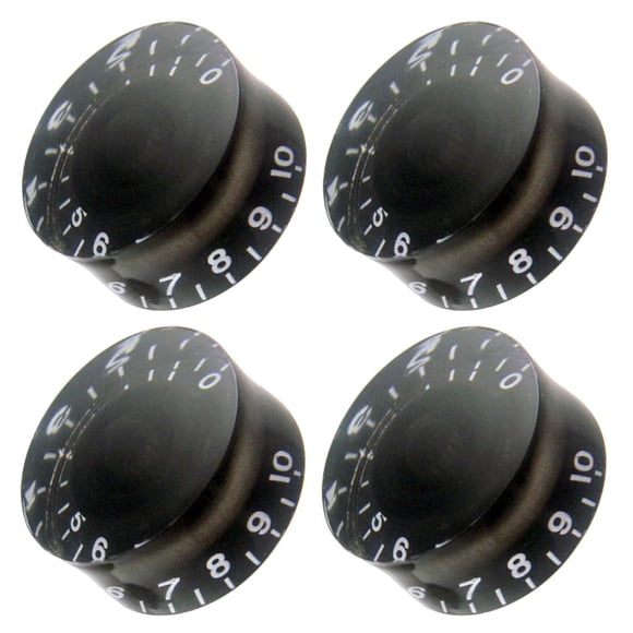Perilla de control de bajos Hugo 4 piezas para guitarra eléctrica Negro