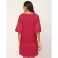 thumbnail image 4 of Moomaya Shift Dresses For Women, Tiered Bell Sleeves, V-Neck Short Solid Color Dress, 4 of 8