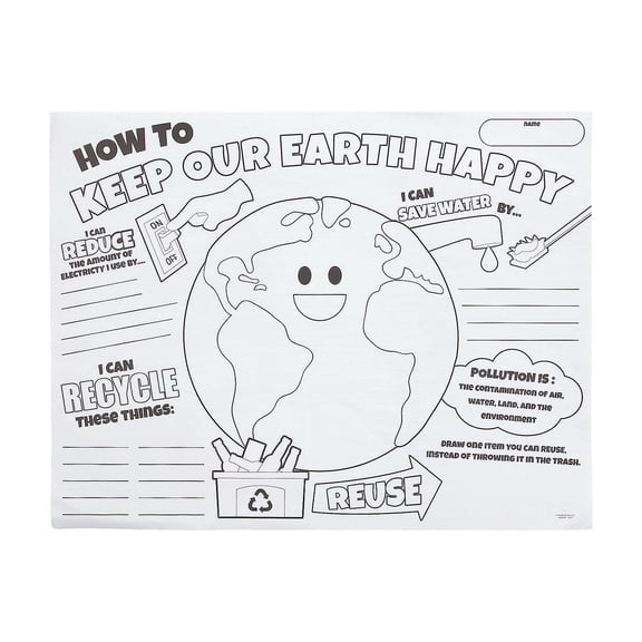 Color Your Own Earth Day Poster - Craft Kits - 30 Pieces