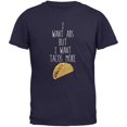 thumbnail image 1 of I Want Abs But I Want Tacos More Navy Adult T-Shirt, 1 of 1