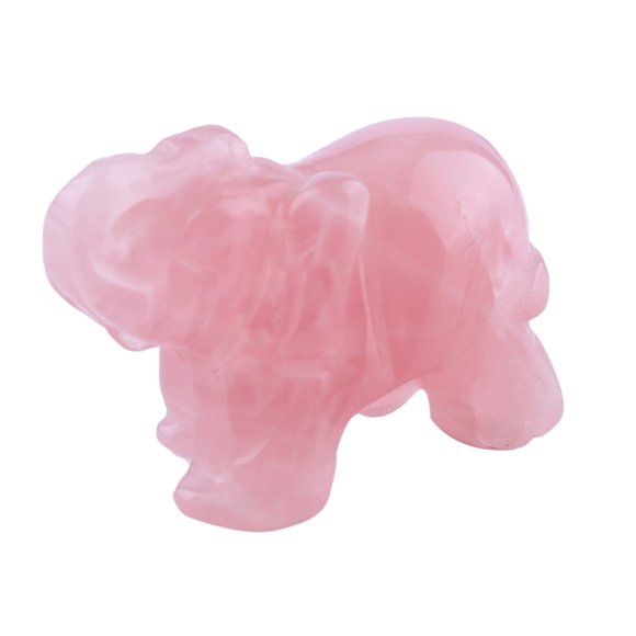 Figura de elefante de dibujos animados, delicada artesanía de elefante, elefante de jade grabado, decoración de regalo para escritorio, tamaño 1,5 pulgadas, rosa