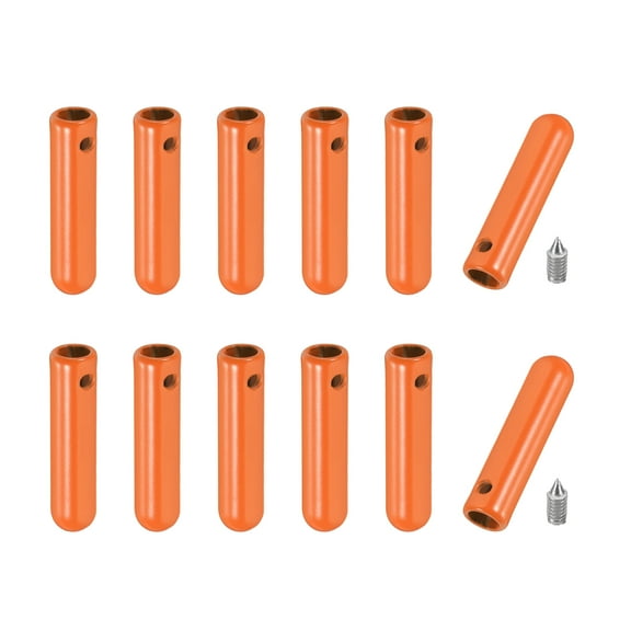 Uxcell 12 Pcs Shoelace Tips with Screw, Alloy 25mm Aglets Shoes Lace Cords End Tips for Clothes Strings, Orange