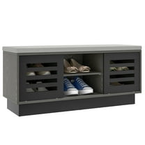 Costway Shoe Storage Bench with Cushion Shoe Storage Organizer Shoe Rack Entryway Grey