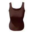 thumbnail image 5 of GXIPO Womens Square Neck Double Lined Tank Tops Low Back Fitted Sleeveless Tops Coffee 2XL, 5 of 6