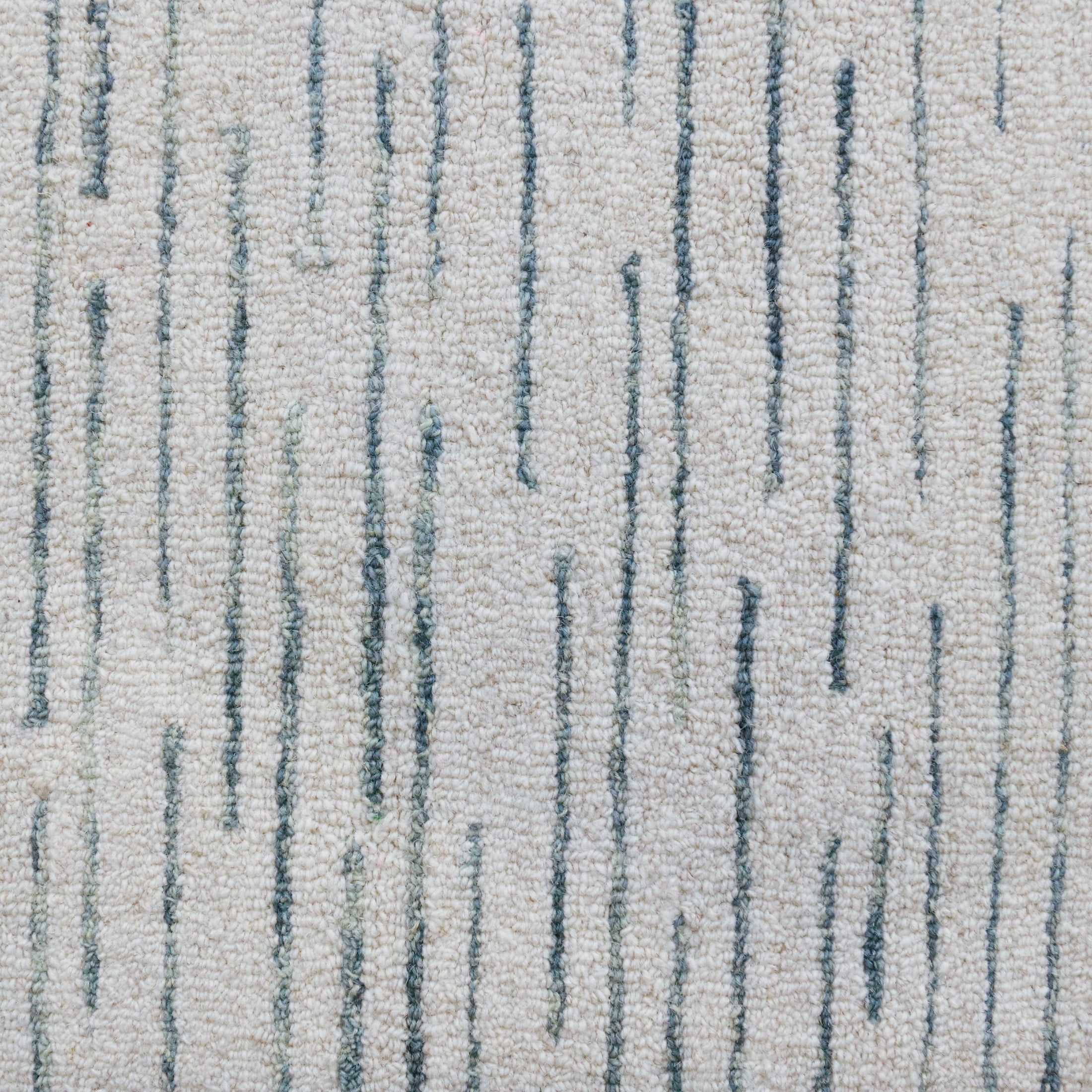 LR Home Bella Serene Ivory/Blue Modern Striped Wool Area Rug, 9' x 12'