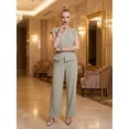 thumbnail image 2 of Conjunto 2 Piezas Elegante, Chaleco con Botones y Pantalón de Pierna Amplia, Look Sofisticado para Mujer, 2 of 5