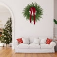 thumbnail image 6 of 24" Norfolk Pine & Cedar Wreath for Front Door, Artificial Christmas Wreath Seasonal Decor, Faux Green Fake Pine Needles Wreath, 6 of 7