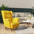 thumbnail image 1 of vidaXL Fauteuil Velours Jaune Moutarde, 1 of 6
