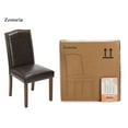 thumbnail image 4 of Zestoria Set of 2 Upholstered Dining Chairs, Modern Fabric with Nailhead Trim & Wood Legs, Dark Brown, 4 of 7