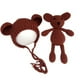 thumbnail image 1 of Accesorios de fotografía para recién nacidos, juguetes de oso de punto para niños y niñas de ganchillo con sombrero de oso, adecuado para bebés de 0 a 2 meses (marrón) Feliz Sencillez, 1 of 2