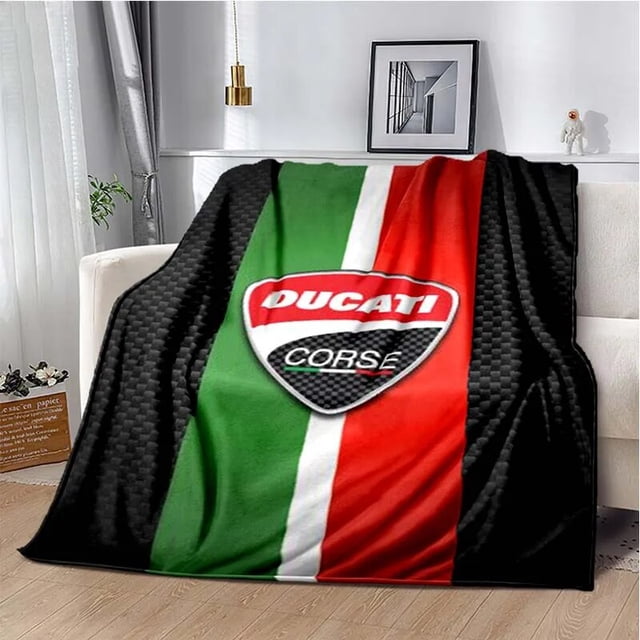 Ducati-manta ligera con patrón de motocicleta para niños, manta cálida para sala de estar, dormitorio, regalo