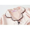 thumbnail image 2 of Big Girls Pajamas Size 10 – Lovely Rose Gold Satin Short Sleeve & Pants PJ Set Sleepwear, 2 of 7
