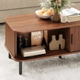 thumbnail image 3 of ROGALIS 47.2" Mid Century Modern Coffee Tables with Storage for Living Room, Rectangle Wood Center Table, Walnut, 3 of 8