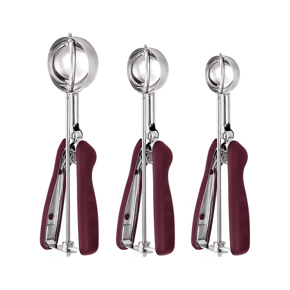 Cookie Scoop for of 3, Ice Cream Scoop Stainless Steel, Cookie Dough Scoop, Cupcake Scoop, Meatball Scoop
