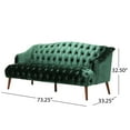 thumbnail image 3 of GDF Studio Manila Contemporary Tufted 3 Seater Sofa, Emerald Velvet and Walnut, 3 of 8
