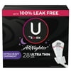 U by Kotex AllNighter Extra Heavy Overnight Pads with Wings, Ultra Thin, 28 Count