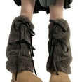 thumbnail image 3 of harmtty Fuzzy Leg Warmers Women Winter Faux Fur Leg Warmers with Bows Fluffy Boot Cuffs Covers for Halloween Xmas Costume Cosplay Parties, 3 of 8