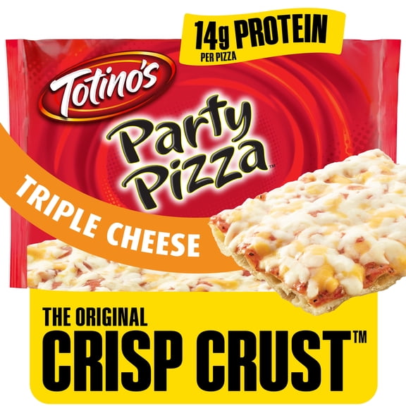 Totino's Party Pizza, Triple Cheese, Oven Ready, Thin Crust, 14g Protein, 9.8 oz (Frozen)