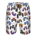 thumbnail image 4 of Naloa Cartoon Monster Trucks1 Men's Beach Shorts, Surfing shorts, Swim trunks, Quick Dry Swim Trunks for Surfing Beach Fun - Large, 4 of 9