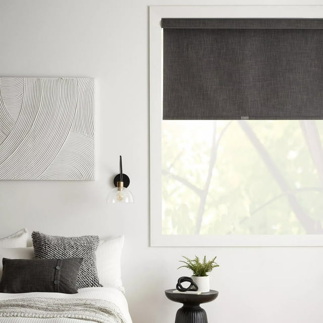 Bouclair Store à Rouleau Occultant Sans Cordon en Chita Charbon 36x84 Po (91x213 cm)