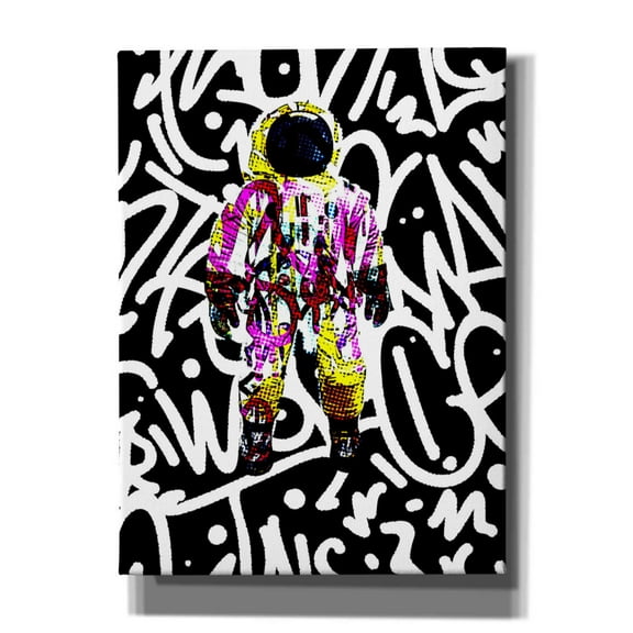 Epic Graffiti 'Colorful Astronaut Graffiti Art 1' by Irena Orlov Giclee Canvas Wall Art, 40"x54"