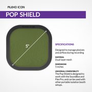 Pop Shield Replacement Windscreen for Audio Icon Flex Pro Interchangeable Professional Studio Recording Microphone Dual Layer Isolation Booth Foam Ball [Pop Filter Only] (Olive Green Pop Filter)