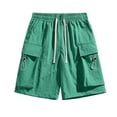 thumbnail image 1 of pstuiky Pantalones cortos de entrenamiento para hombre, Pantalones cortos casuales de cintura elástica de color sólido a la moda para hombre Pantalones cortos para correr para hombre, 1 of 3