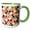 Green/White, variant on 3drose, Colorful Quatrefoil Pattern - Moroccan Lattice - Yellow Orange Red Pink Green Multicolor Clovers, 15oz Mug