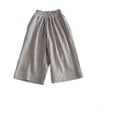 thumbnail image 2 of YMNXA Kids Boys Casual Pants Elastic Waist Wide Leg Stripe Print Linen Loose Fit Comfortable Trousers For Daily Wear,Grey,18-24 Months, 2 of 3