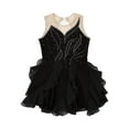 thumbnail image 3 of inhzoy Kids Girls Shiny Ruffle Figure Skating Dance Dress Sleeveless Lyrical Ballet Dancewear Black 8, 3 of 5