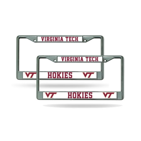 Virginia Tech Hokies Metal - Virginia Tech Hokies NCAA Chrome Metal (2) License Plate Frame Set