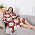 thumbnail image 5 of Oversized Wearable Blanket Hoodie,Red Baseballs Pattern Sherpa Blanket Hoodie with Super Pockets,Super Warm Fuzzy Pullover for Women & Men, 5 of 6
