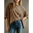 thumbnail image 2 of Women's T-shirt Round neck short-sleeved casual tops Elegant solid colour T-shirt tops, 2 of 6