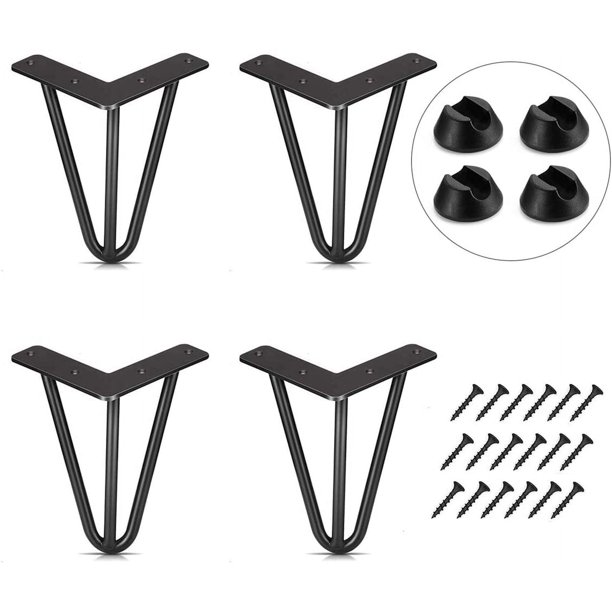 4 patas de mesa para muebles, patas de mesa simples de hierro forjado de metal, patas de mesa de oficina (15 cm)