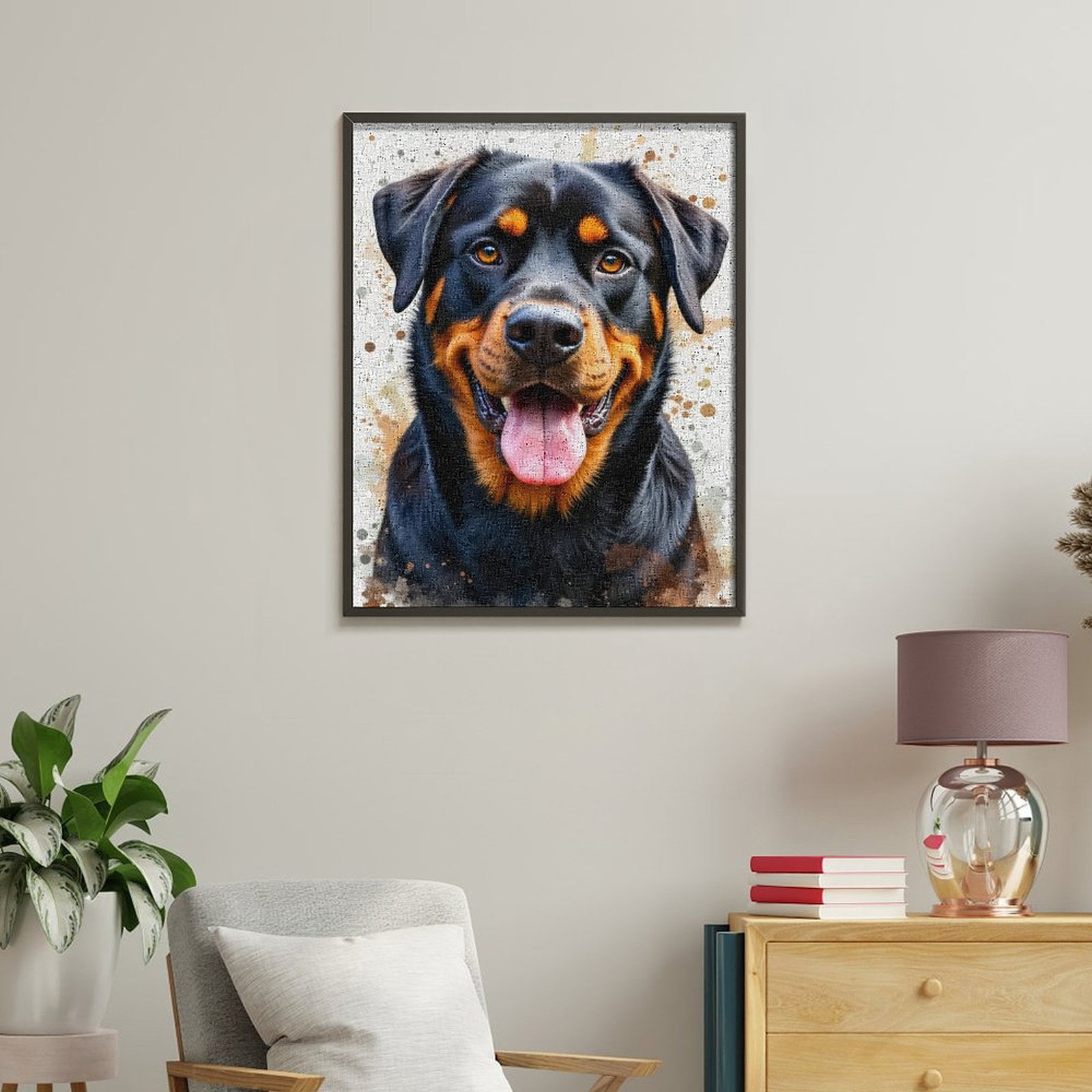 Paint By Numbers Kit for Adults Beginner - DIY Joyful Dog Portrait Art Canvas Painting Kits for Adults, Frameless Paint By Number for Adults for Home Wall Decor 16x20 Inch