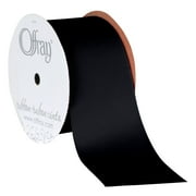 Offray Ribbon, Black 2 1/4 inch Grosgrain Polyester Ribbon, 9 feet