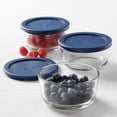 thumbnail image 3 of Anchor Hocking 3pk 4cup Round Glass Food Storage Set with Navy lids, 3 of 3