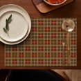 thumbnail image 5 of Brown Red Yellow Plaid Checkered Pattern Summer Placemats Table Placemats Set Of 4-Linen Kitchen Washable Placemats Table Mats 11.8"x17.7" Non-Slip Heat Resistant, 5 of 6