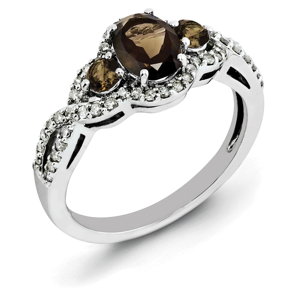 Mia Diamonds 925 Sterling Silver and 14k Yellow Gold Smoky Quartz Bangle Bracelet Mia Diamonds 925 Sterling Silver and 14k Yellow Gold Smoky Quartz Bangle Bracelet