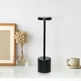 thumbnail image 4 of Simple Designs 12.75" Mushroom Magic Disc Dimming & Rechargeable Cordless 4-Way Touch Sensor Stick Desk Lamp, Black, 4 of 5
