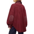 thumbnail image 2 of Autumn Winter Women Turn-Down Collar Casual Jacket Female Oversize Coat With Pocket, 2 of 3