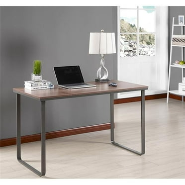 KB HO2597 59 x 47 x 24 in. Wood & Metal Desk - Brown & Gray