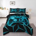 thumbnail image 2 of Erosebridal Neon Gamepad Bedding Sets Full with Comforter, Geometric Duvet Insert, Video Game Decor, Reversible 3 Pieces, 2 of 7