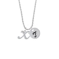 thumbnail image 2 of Delight Jewelry Silvertone Small Gelato Script Initial - X - Silvertone Script Initial Disc - F - Charm Necklace, 20"+3", 2 of 4