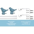 thumbnail image 6 of Urbanest 3/4-inch Cute Bird Designer Decorative Adjustable Window Treatment Curtain Single Rod Set, Heavy Duty, Baby Blue With White Rod, 28" to 48", 6 of 8