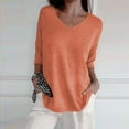 thumbnail image 2 of Ruyang Tops for Women Trendy Womens Short Sleeve Sweaters Tops Fall Soft V Neck Pullover Shirt Lightweight Knit Sweater Blouse, 2 of 5